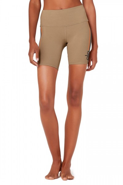 High-Waist Cycle Club Short - Gravel/Anthracite/Bright Tangerine