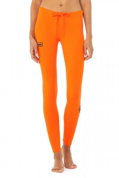 High-Waist Graphic Trinity Legging - Bright Tangerine/Anthracite